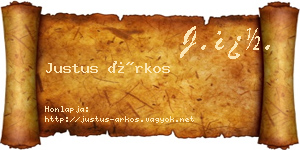 Justus Árkos névjegykártya